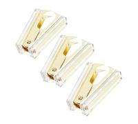 VILLFUL 3 Pièces Extracteur Agrafes Transparent Acrylique Doré Outil Professionnel Robuste pour Bureau Étudiants et Organisation de Documents Design Élégant et Facile à Utiliser