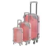 VILLFUL 3 Pièces Lot de 3 Mini Valisettes Rose pour Faux Cils en ABS Rigide, Étanches à L'Humidité, Plateaux Organisateurs, pour Rangement et Voyage Beauté Pratique
