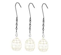 VILLFUL 3 Pièces Mangeoire Oiseaux Suspendue Extérieure Métal Résistante Distributeur Boules de Graisse Décoratif pour Petits Oiseaux Support pour Jardin Patio Pinsons et Moineaux