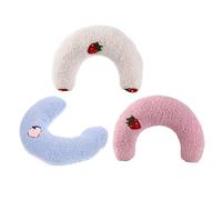 VILLFUL 3 Pièces Oreiller pour Animaux en U, Confort Sommeil, Tissu | Forme Demi-donut Adorable, Usage Voyage et Extérieur, Facile à Nettoyer, Toucher Doux