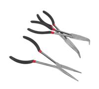 VILLFUL 3 Pièces Pince à Bec Long et Courbé Jeu avec Poignée Isolante pour Travaux Précis Espaces Étroits Réparation Électronique et Fabrication de Bijoux
