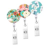 VILLFUL 3 pièces Porte-badge Rétractable Portable avec Clip Solide Étui Extensible Léger pour Infirmières Maintien Sécurisé sur Ceinture Adapté Badges et Cartes Identité