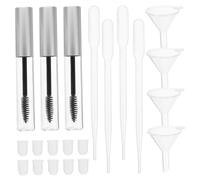 VILLFUL 32 pièces Kit Tubes Mascara Vides avec Entonnoir et Pipettes Transfert Tube Transparent Rechargeable pour Crème Cils et Extension DIY