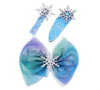 VILLFUL 3pcs Barrettes de Noël à Forme de Flocon et Nœud Accessoires Cheveux pour Filles, sans Dommage Cheveux, Quotidien Fêtes