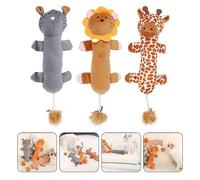 VILLFUL 3pièces Jouet Molaire pour Chat Lot de Peluche Lion Girafe Léopard Jouet à Mâcher Décoration Maison Combat Anxiété Ennui Chat