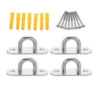 VILLFUL 4 Ensembles Crochets de Plafond Acier Inoxydable Supports Lourds pour Hamacs Balançoires Ancrage Solide avec Plaques et Vis pour Installation Facile à Domicile