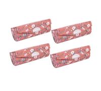 VILLFUL 4 pièces Boîte de Rangement Cosmétique à Motif Fleurie Française Étui Portable pour Lèvres avec Miroir Mallette Maquillage Pratique pour Femme Cadeau Anniversaire et Fêtes