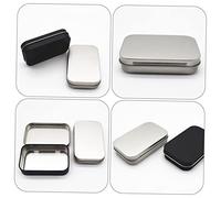 VILLFUL 4 pièces Boîte de Rangement Métallique Petite avec Couvercle à Charnière Organisateur Portable pour Petits Objets Coffret Argenté Conteneur Pratique pour Bijoux Clés et Bonbons