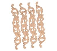 VILLFUL 4 pièces Décalcomanies Sculpté Appliques Décoratives Rétro Massif pour Meubles Portes et Murs Ornements Élégants et Durables Faciles à Peindre