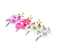 VILLFUL 4 Pièces Épingles à Cheveux Orchidée Phalaenopsis en Tissu et Métal, Barrette Fleur Artificielle pour Filles et Femmes, Accessoire pour Fête Musicale et Voyage Couleur Aléatoire