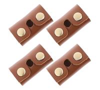 VILLFUL 4 Pièces Étui de Protection Cuir pour Tête de Rasoir Double Tranchant Lot de Coque Transparente pour Voyage Protection Antichoc et Contrôle Visuel pour Accessoires de Rasage