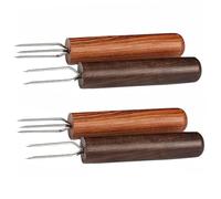 VILLFUL 4 Pièces Four-piece Household Moxibustion Extender Fork Set With Heat-resistant Wooden Handles For Full-body Therapy And Lightweight Moxa Cone Holder For Back Neck Arms And