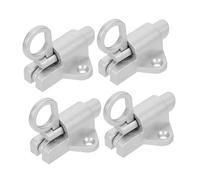 VILLFUL 4 Pièces Lot de 4 Loquets de Porte à Fermeture Automatique en Alliage D’Aluminium Argenté avec Ressort, Vis Inclus, Verrou de Sécurité pour Fenêtres, Portails et Armoires,