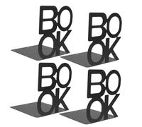 VILLFUL 4 Pièces Lot de Métalliques Noirs Supports Robustes pour Étagères et Bureaux Organisateurs Décoratifs pour Dossiers et Magazines Rangement Pratique et Stable