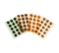 VILLFUL 4 Pièces Miniature Grass Clusters Set for Table Model Landscaping Realistic Artificial Tufts for Railway Dioramas and Train Scenery Diverse Styles and Enhanced Detailing