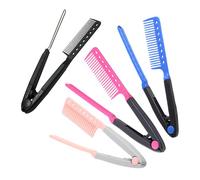 VILLFUL 4 Pièces Peigne Lissant V Pliable Brosse Coiffante Résistante Chaleur pour Salon Gain Portabilité pour Cheveux Emmêlés et Styling Facile