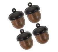 VILLFUL 4 Pièces Pendentifs Gland Bois Ouvrables Pendentifs Boîte Gland pour Bijoux DIY Décor Automne Noël Suspendues Charme Naturel pour Colliers et Créations Manuelles