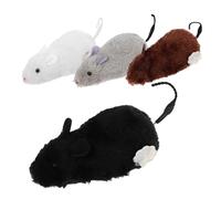 VILLFUL 4 pièces Souris à Remonter pour Chat Interactif Peluche Stimulation et Jeu pour Accessoire sans Piles pour Chasse et Course Couleur Aléatoire Couleur Aléatoire