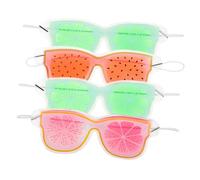 VILLFUL 4 pièces Yeux Garçon Fille Refroidissant PVC Forme Fruitée Patchs Gel Apaisants Anti-poches et Fatigue Sommeil Doux et Protecteur Mixte