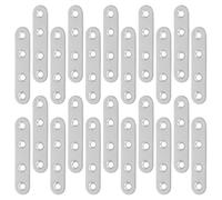 VILLFUL 40 Pièces Lot Équerres Acier Inoxydable Renforcées Plaques Plates Droites Connecteurs Angle pour Meubles Support Robuste pour Réparation et Assemblage