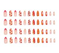 VILLFUL 48 Pièces Faux Ongles Press Femmes Capsules Détachables Pointues Style Goutte Eau avec Colle Décoration Manucure DIY pour Salon et Usage Personnel
