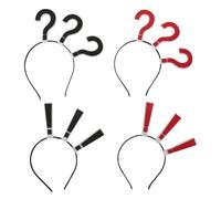 VILLFUL 4pièces Serre-tête Décoratif Forme De Point Interrogation Couvre-chef Amusant Accessoire Pour Cheveux De Fête Halloween Pour Femmes Et Adolescentes