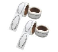 VILLFUL 4Roll Étiquettes Autocollantes Amovibles pour Bocaux Étiquettes Alimentaires Ovales Récifère Congélateur Vierges Inscriptibles pour Organisation Cuisine
