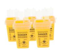 VILLFUL 5 Pièces Conteneur de Déchets Tranchants Boîte Sécurisée pour Aiguilles et Lames Compacte et Robuste pour Salons et