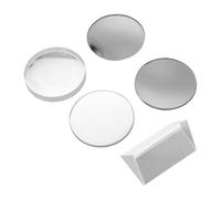 VILLFUL 5 Pièces Kit Optique pour Expériences Physiques Lentilles Convexes et Miroirs Concaves Verre Ensemble Éducatif Transparent pour Enseignants et Étudiants