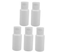 VILLFUL 5 pièces Lot de Flacons Cosmétiques Rechargeables avec Bouchon Rabat Bouteilles Plastiques Portables Anti-fuites pour Shampoing Lotion Maquillage Voyage et Soins Peau