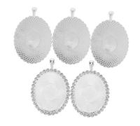 VILLFUL 5 pièces Lot de Supports Pendentifs Ovales Alliage pour Création de Bijoux Base Lisse sans Bavure avec Anneau Dattache Accessoires DIY pour Colliers et Bracelets