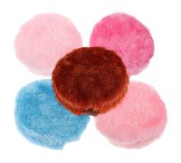 VILLFUL 5 Pièces Makeup Powder Puff Set Long Plush Soft Reusable Cushion Applicator For Foundation And Talcum Powder In Multiple Colors For Daily And Festival Use