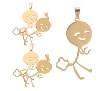 VILLFUL 5 Pièces Pendentifs Acier Inoxydable Figure Doodle Charms pour Fabrication de Bijoux DIY Créatifs et Durables