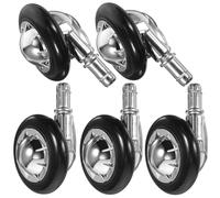 VILLFUL 5 pièces Roulettes de Remplacement pour Chaise de Bureau Roues Solides PVC et Alliage Aluminium Silencieuses et Stables pour Parquet et Sols Durs Faciles à Installer