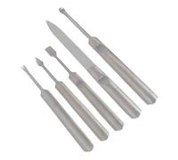 VILLFUL 5 pièces Set de Fourchettes Acier Inoxydable pour Peaux Morte Outils de Manucure Précis pour Retrait des Cuticules Kit de Pédicure et Facile à Utiliser