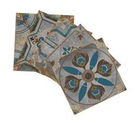 VILLFUL 5 pièces Stickers Carrelage Sol Auto-adhésifs Imperméables Décoratifs Anti-huile et Anti-eau pour Cuisine Salle de Bain et Salon Faciles à Poser et Réutilisables