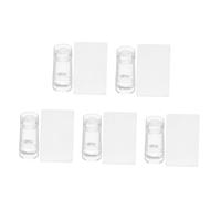 VILLFUL 5 Pièces Tampon Ongles Silicone Transparent Double Tête avec Grattoir Stamper Nail Art Français pour Manucure French Tip Outil Facile Dutilisation pour Débutants et