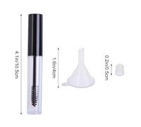 VILLFUL 5 pièces Tube Mascara Vide avec Bouchon Noir et Entonnoirs pour Facile Flacons Transparants pour Crème Cils et Stockage Voyage Couleur Aléatoire Couleur Aléatoire