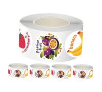 VILLFUL 5 Rouleaux Autocollants D'éEtiquette De Fruits Simulés Étiquette Alimentaire Étiquettes De Récipient Alimentaire Autocollants De Fruits Réalistes En Papier Couché