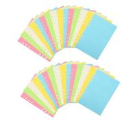 VILLFUL 50 feuilles Recharge Papier pour Classeur Colorées Ligné pour Carnet Spirale Recharge Pratique pour Planner et Notes Au Bureau Domicile