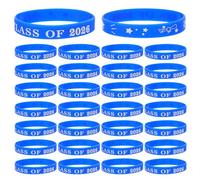 VILLFUL 50 Pcs Bracelets de Cérémonie de Fin D'études Présent de Fin D'études Camarades de Classe pour Étudiants de Troisième Cycle en Silicone Confortables et Flexibles pour Fêtes