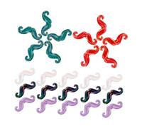 VILLFUL 50 Pcs Perles Drôles Barbe Moustache Perles D'Espacement Guirlande De Fabrication De Acryliques À Grand Trou Bricolage Acryliques Fournitures De