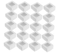 VILLFUL 50 pièces Boîtes Papier Kraft avec Fenêtre Transparente pour Emballage Savon Artisanal Boîte Cadeau Écologique Multifonction pour Bijoux Bonbons et Souvenirs de Fête