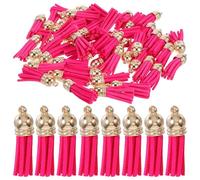 VILLFUL 50 Pièces Glands Cuir PU Colorés pour DIY Bijoux Accessoires de Porte-clés et Décorations de Sacs Mini Pompons Faits Main Polyvalents pour Créations Personnalisées