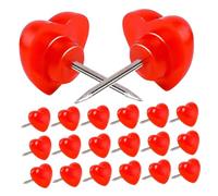 VILLFUL 50 pièces Lot de Punaises Forme Cœur Rouge Acier pour Tableau Mural Épingles Décoratives Portables pour Bureau École et Maison Punaises Pushpin Sécurisées pour Affichage Quotidien