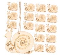VILLFUL 50ensembles Découpes Bois Vierge Escargot Pour Bricolage Tranches Bois Blanches À Peindre Pour Décoration Diy Avec Corde