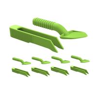 VILLFUL 5Set Outil de Nettoyage du Robot Oiseau de Serpent de Rat Gecko lézard Outil de Rat de Cochon d'Inde Autres Petits Animaux Fourniture du Dragon Barbu cuillère à Caca Plastique Vert