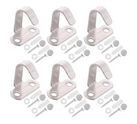 VILLFUL 6 Ensembles Lot de Crochets à Vis pour Plafond et Dessous Étagère Crochets Robustes pour Serviettes Peignoirs et Vêtements avec Cache Décoratif Inox Brossé Adaptés pour Cuisine