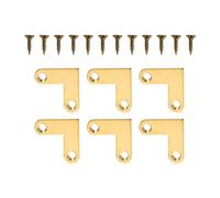 VILLFUL 6 Pièces Connecteur à Angle Droit Support Dangle en Laiton L Équerres d'angle Plates Support De Renfort d'angle Supports en Forme De l Étagère De Placard Armoire Cadre Cuivre