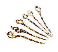 VILLFUL 6 pièces Épingles Chignon Acétate Vintage Résistantes Corrosion pour Cheveux Mi Épais Accessoires Chignons Élégants et Pratiques Styles et Aléatoires Couleur Couleur Aléatoire